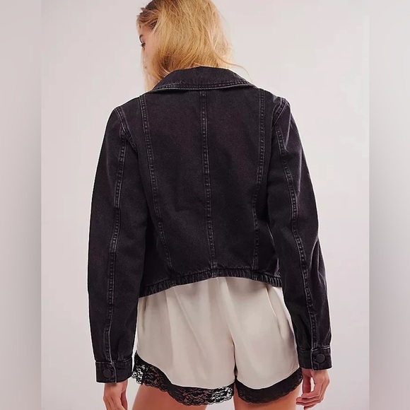 FREE PEOPLE Women’s We The Free Jade Denim Jacket-Black-Size Small & Medium - Picture 3 of 10